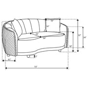 Brookside Velvet Upholstered Curved Loveseat Dark Grey - 504845