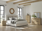 Brozmont Oatmeal King Upholstered Storage Bed - B1045B14