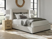 Brozmont Oatmeal Queen Upholstered Storage Bed - B1045B12
