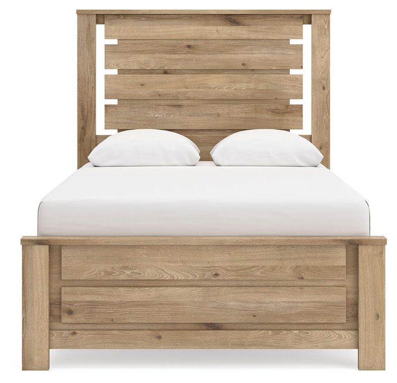 Brozmont Tan Full Panel Platform Bed - B1045B10