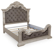 Bruchandi Antique White California King Upholstered Panel Bed - PCB948B5