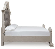 Bruchandi Antique White California King Upholstered Panel Bed - PCB948B5