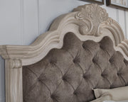 Bruchandi Antique White California King Upholstered Panel Bed - PCB948B5