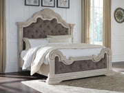Bruchandi Antique White King Upholstered Panel Bed - PCB948B4