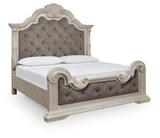 Bruchandi Antique White King Upholstered Panel Bed - PCB948B4