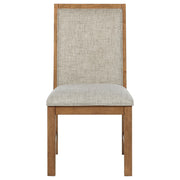 Bruner Upholstered Side Chair Natural Brown (Set of 2) - 109102