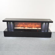 BTVS102 BLACK TV STAND FIREPLACE - 210000007813