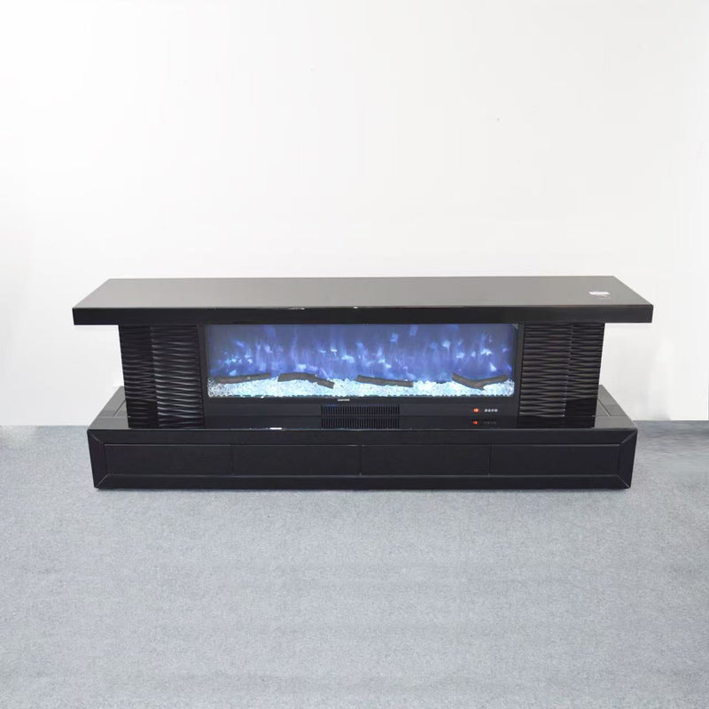 BTVS102 BLACK TV STAND FIREPLACE - 210000007813