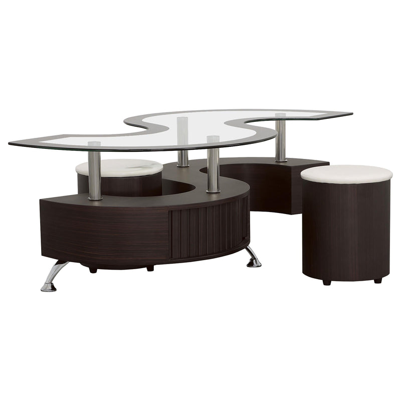 Buckley 3-piece Coffee Table and Stools Set Cappuccino - 720218