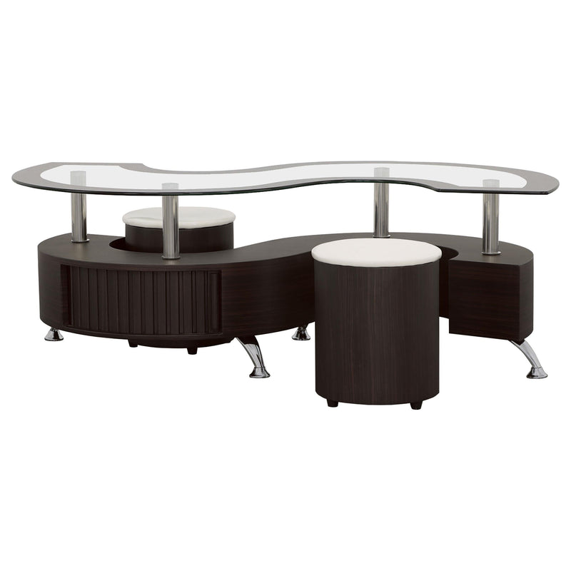 Buckley 3-piece Coffee Table and Stools Set Cappuccino - 720218