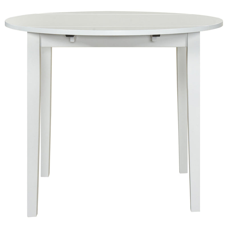 Bucknell 3-piece Round Drop Leaf Dining Table Set White - 130005WHT