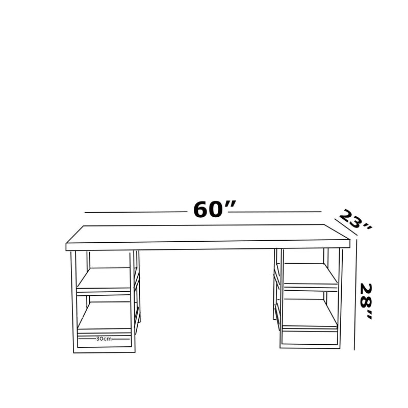 Buket Study Desk in Black - 790-BUK-SD-BLC