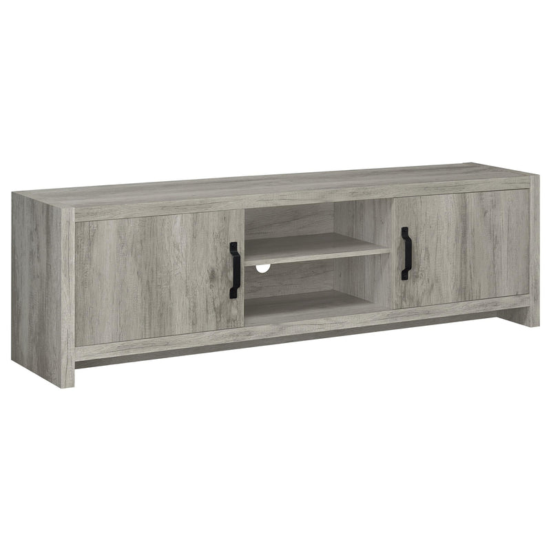 Burke 2-door Engineered Wood 71-inch TV Stand Grey Driftwood - 701025