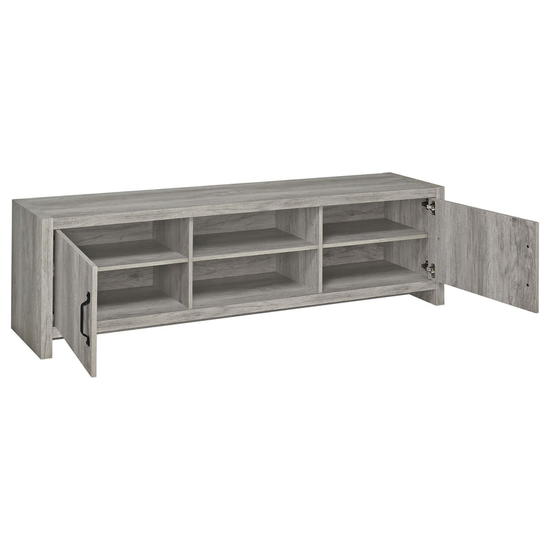 Burke 2-door Engineered Wood 71-inch TV Stand Grey Driftwood - 701025