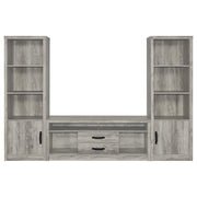 Burke 3-piece 59-inch TV Entertainment Center Grey Driftwood - 701024-SET