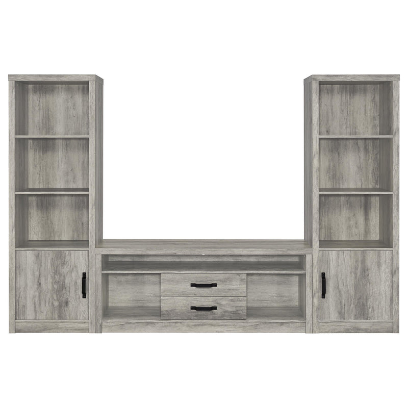 Burke 3-piece 59-inch TV Entertainment Center Grey Driftwood - 701024-SET
