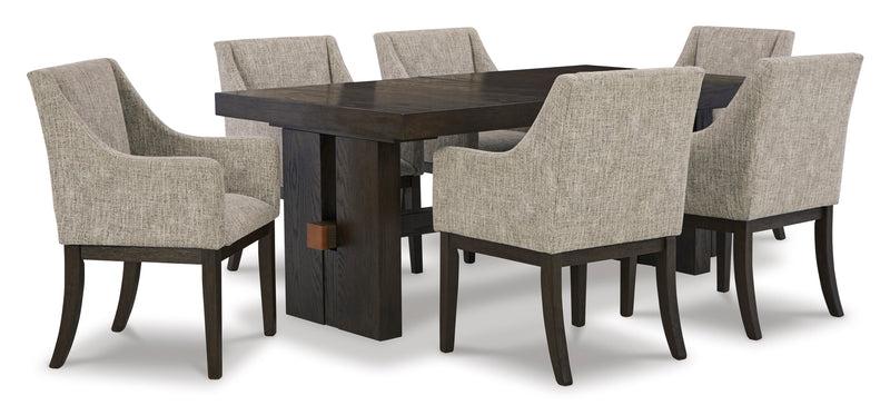 Burkhaus Dark Brown Extendable Upholstered Dining Set - Lara FurnitureDining Room Set