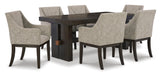 Burkhaus Dark Brown Extendable Upholstered Dining Set - Gate FurnitureDining Room Set
