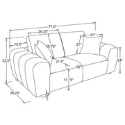 Burnett 2-piece Chenille Upholstered Sofa Set Ivory - 504955-S2