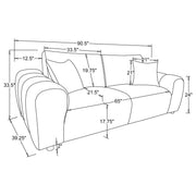 Burnett 4-piece Chenille Upholstered Sofa Set Ivory - 504955-S4