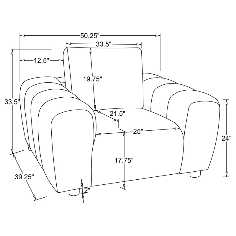 Burnett 4-piece Chenille Upholstered Sofa Set Ivory - 504955-S4
