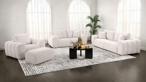 Burnett 4-piece Chenille Upholstered Sofa Set Ivory - 504955-S4
