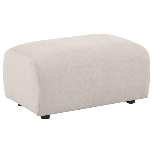 Burnett Chenille Upholstered Ottoman Ivory - 504958