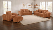 Burnett Chenille Upholstered Wide Arm Loveseat Burnt Orange - 504952