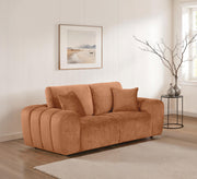 Burnett Chenille Upholstered Wide Arm Loveseat Burnt Orange - 504952