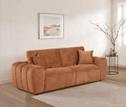 Burnett Chenille Upholstered Wide Arm Sofa Burnt Orange - 504951