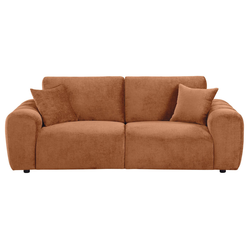 Burnett Chenille Upholstered Wide Arm Sofa Burnt Orange - 504951