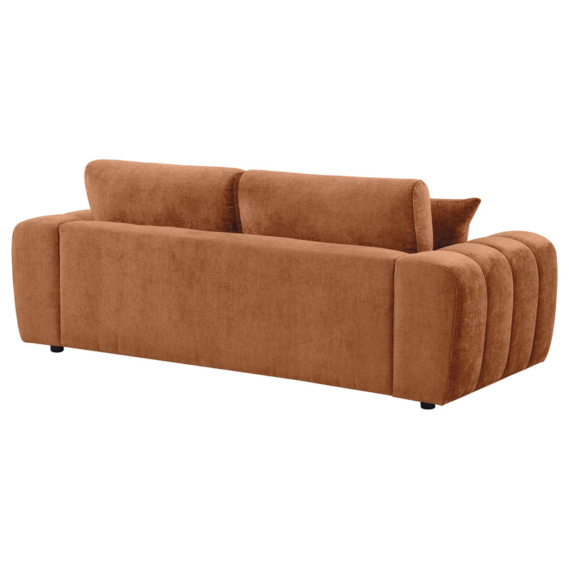 Burnett Chenille Upholstered Wide Arm Sofa Burnt Orange - 504951