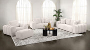 Burnett Chenille Upholstered Wide Arm Sofa Ivory - 504955