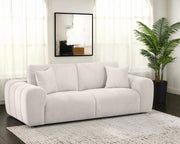 Burnett Chenille Upholstered Wide Arm Sofa Ivory - 504955