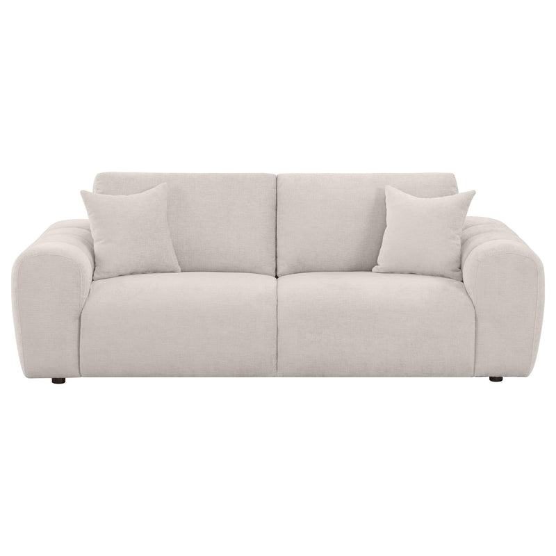 Burnett Chenille Upholstered Wide Arm Sofa Ivory - 504955