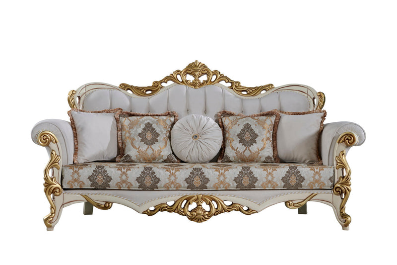 Buse 3-pieces (Sofa & Loveseat & Chair) Livingroom Set Cream in Cream - 101-BUS-D0602-321