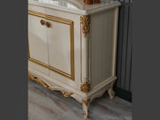 Buse 78" Wide 4 Door Buffet With Mirror - Buffets & Sideboards