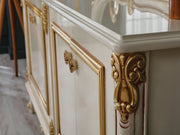 Buse 78" Wide 4 Door Buffet With Mirror - Buffets & Sideboards