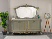 Buse 78" Wide 4 Door Buffet With Mirror - Buffets & Sideboards