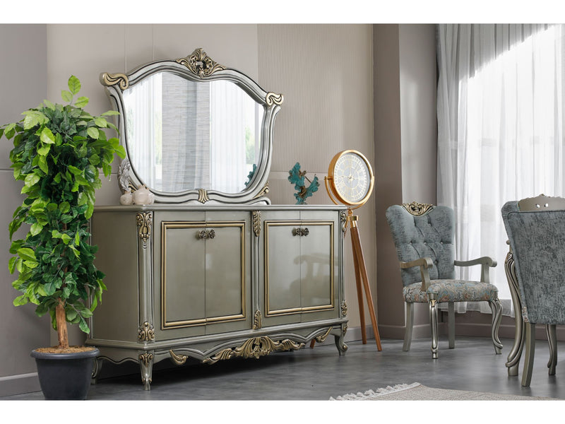 Buse Diningroom (Dining Table & 6 Chair) Light Green - 115-BUS-HM620-SET