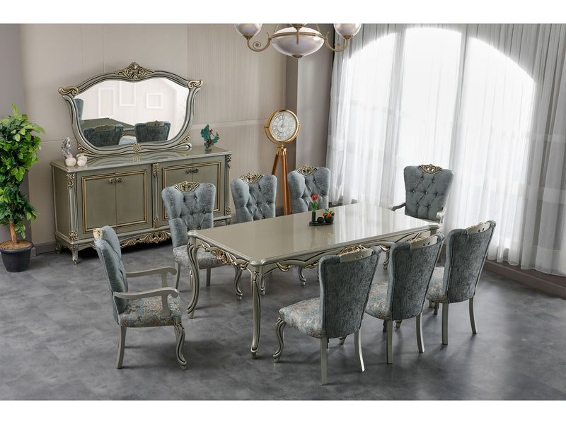 Buse Diningroom (Dining Table & 6 Chair) Light Green - 115-BUS-HM620-SET