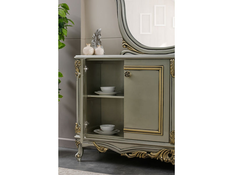 Buse Diningroom (Dining Table & 6 Chair) Light Green - 115-BUS-HM620-SET