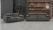 Buxton 2-piece Leather Upholstered Sofa Set Graphite - 509504-S2