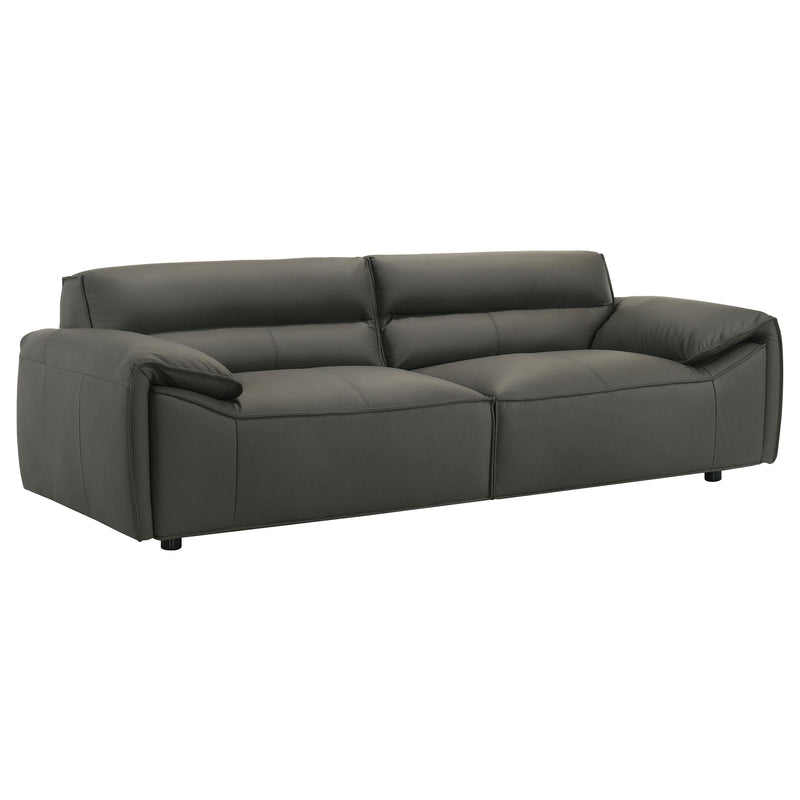 Buxton 2-piece Leather Upholstered Sofa Set Graphite - 509504-S2