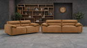 Buxton 2-piece Leather Upholstered Sofa Set Orange - 509501-S2