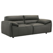 Buxton Top Grain Leather Upholstered Loveseat Graphite - 509505