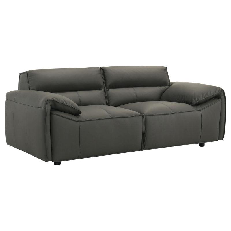 Buxton Top Grain Leather Upholstered Loveseat Graphite - 509505