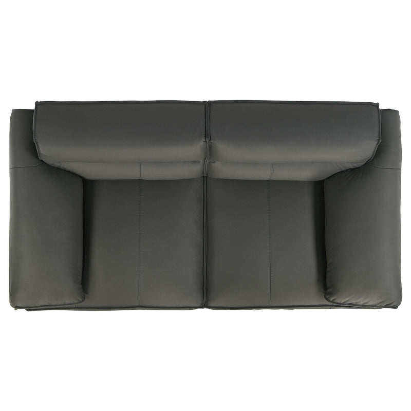 Buxton Top Grain Leather Upholstered Loveseat Graphite - 509505