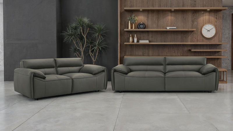 Buxton Top Grain Leather Upholstered Loveseat Graphite - 509505