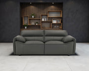 Buxton Top Grain Leather Upholstered Loveseat Graphite - 509505